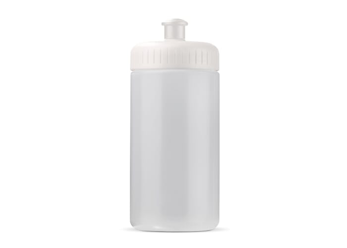 Bidon de sport bioplastique 500ml personnalisable Transparent Blanc